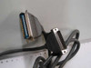 Parallel printer cable showing DB25 male connector end and Centronics 36 male connector end with full cable length