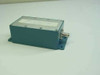 Bessel 4.5 MHz 5-pole low pass filter — three-quarter front/side view showing teal metal housing with label on top and BNC output connector on right end