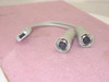 LEXImate 5250 MIO twinax Y-cable — DB-9 connector on one end splitting to two round twinax connectors