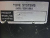 Dove Systems SMC-TS6 Scenemaster — label closeup showing product name Scenemaster, model number SMC-TS6, and serial number 49096