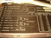 Close-up of Oregon Micro Systems MD10A Microstop Drive label — shows 10 µsteps/step spec, +24 to 60V DC supply range, phase wiring diagram, and current-set resistor table up to 7.0A