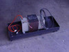 Hewlett Packard 9100-4117 5KVA doubly shielded isolation transformer mounted on a wheeled black steel dolly with orange and black output leads