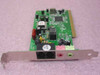 Intel DQ82536EP 56K V.92 PCI modem card – angled front view showing RJ-11 port and audio jacks on bracket