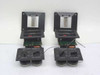 Realistic Optimus-400 speaker parts – two matched sets showing ET-1 ribbon tweeters, crossover boards, and sound adjustment modules with Midrange and High Frequency knobs