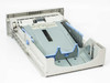 HP C8056A Legal Paper Tray RB1-8935 – top-down rear view showing blue side guides, center paper lift plate, and paper-size label
