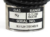 Brooks 5835C valve stainless body label – Gas N2, Range 0–1000 SCCM, Serial No. 8312H78040/4