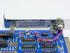DCA PC/3278 close-up of bracket area showing BNC connector, FCC compliance label, and SN74LS670N logic ICs
