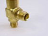 Nupro JN brass metering valve — close-up of lower compression port and JN body stamping, right side