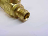 Nupro JN brass metering valve — close-up of lower compression port and JN body stamping, left side