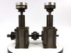 Sandex 7FU rotary indexing drive pair — three-quarter rear view showing adjustment knob, shaft coupling, and gear pinion detail