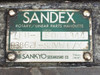 Sandex nameplate showing model 7FU, part number R3862L-S3VW1/X, manufactured by Sankyo Seisakusho Co., Tokyo Japan