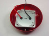 System Sensor SSV120-8 bell interior — underside view showing mounting plate marked 98E with red and black lead wires