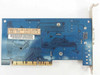 Gigabyte GA-612 Intel 740 8MB AGP video card – PCB rear/solder side showing factory test sticker with PTEST, FQC, QA, ICT fields and lot number 80618