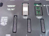 GE Fanuc IC693CPU311Z closeup of CPU section showing System PROM and Program PROM chips installed, with caution label and slot connectors