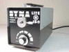 A.G. Heinze DL-150 Dyna Lite 150 fiber optic power supply — front panel showing fiber optic output port, rotary intensity knob, and power cord