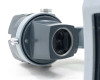 American Optical AO 569 zoom body — bottom front view showing objective lens ports