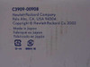 HP C3909X box label showing part number C3909-00908, Hewlett-Packard Palo Alto CA, copyright 2002, and Made in Japan designation