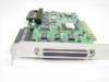 Adaptec AHA-2940U2W SCSI controller card — rear bracket side view showing external 68-pin HD SCSI port and internal ribbon cable connector labeled Ultra2 U2W/SE