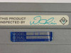 Inmac 11 Mini-T-Switch close-up of model label showing Model 11, serial number, Made in USA, and QC inspection sticker