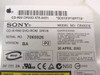 Sony CRX820E label closeup showing model number, part 678-0451, Version BA -P2, serial 7065926, 5V 2A rating, and manufacture date 30 April 2003