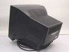 ViewSonic M70B 17-inch CRT monitor – rear view showing ventilation grilles, rating label, and attached cable routing on swivel base
