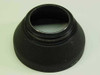 P. Angenieux 10x12 10x15 rubber lens hood — angled three-quarter view showing flared body and mount ring with markings
