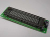 Noritake Itron CU20025ECPB-U1J VFD display module — front view showing 20x2 vacuum fluorescent display face and green PCB