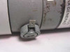 Indiana General 2219D-1B DC motor — close-up of rear end cap showing flat tab terminal connection point and surface rust on motor body