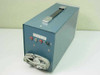 Leader LBO-310A oscilloscope — rear-right view of blue metal enclosure showing rear panel connectors and coiled AC power cord