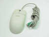 IBM 12J4545 PS/2 ball mouse top view showing two-button beige body, IBM logo, and PS/2 cable