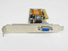 Elitegroup AG315E-32 AGP video card – angled side view showing single HD-15 VGA output on full-height bracket and AGP edge connector