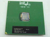 Intel SL4P8 Celeron 600MHz FC-PGA processor — top view showing Intel and Celeron markings, 600/128/66/1.7V spec label, SL4P8 S-spec