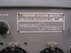 Panoramic SPA-3/25 front panel nameplate showing Model SPA-3/25, Range 200 CPS–25 MC, serial number 199B110, Panoramic Radio Products Inc. Mt. Vernon NY