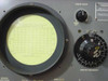 Panoramic SPA-3/25 CRT display close-up with graticule grid and Center Frequency tuning dial visible
