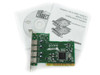 Adaptec AUA-4000B 4-port USB 2.0 PCI card shown with USB2Connect driver CD and installation guide booklet
