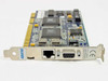 Madge Blue+ 16/4 ISA Token Ring Card 152-320-01 – angled front view showing RJ45 and DB9 ports on bracket with CE mark