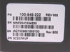 EMC carrier label close-up: PN 100-845-222 REV 002, SN MNF0041534235, BN ACT003601855130 Rev B02, DN 3CE07KVF