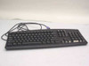 Dell RT7D00 025PGG 104-key PS/2 keyboard in black with attached cable — full top view
