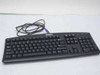 Dell SK-8110 PS/2 keyboard full top view showing 104-key black layout with purple PS/2 connector cable