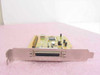 Kouwell KW-801V10 PCI SCSI Controller Card 80IV10 — angled front view showing bracket with 50-pin Centronics external SCSI connector
