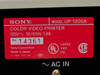 Sony UP-1200A red rating label: MODEL UP-1200A, 120V 50/60Hz 1.8A, Made in Japan, UL Listed, CSA, serial no. 14361