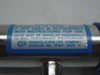 Granville-Phillips 275071 Convectron Gauge – close-up of blue warning label showing catalog number 275071 and horizontal installation requirement