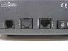 Alcatel 1000 ADSL modem – close-up of rear port labels: LINE, ATMF-25, 10BASE-T, MDI-X with CE mark and Alcatel logo