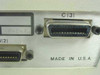 HP 92205Y HP-IB ABC Switch — close-up of rear panel showing 24-pin GPIB connectors labeled B(2) and C(3) with Made in U.S.A. marking