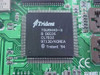 Close-up of Trident TGUI9440-3 main graphics chipset on Union TDI9440P PCB, marked B DEE05 CL7B32 9713D/KOREA © Trident 94