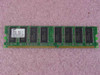 Samsung M368L6423ETN-CB3 512MB DDR PC2700 184-pin DIMM – front view showing label and Samsung K4H560838E memory chips