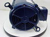 Marathon Electric X70421341020 motor opposite-drive end face-on view showing fan guard, cooling fins, and lifting eye bolts
