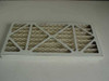 Purolator Hi-E 40 12x24x2 pleated filter showing media side — brown fibrous pleated filtration material