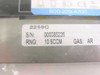 MKS 2259C label closeup showing model 2259C, serial number 000085226, range 10 SCCM, gas AR (Argon)