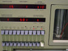 Waters 712 WISP front panel close-up showing LED displays for Injection Volume (15), Sample Number (1), Run Time (1:10), and keypad controls